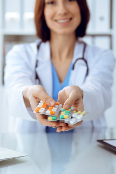 Lady doctor with medicine